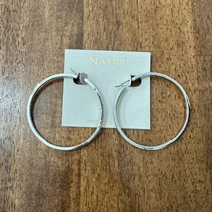 Nadri 2" cubic zirconia and rhodium hoops